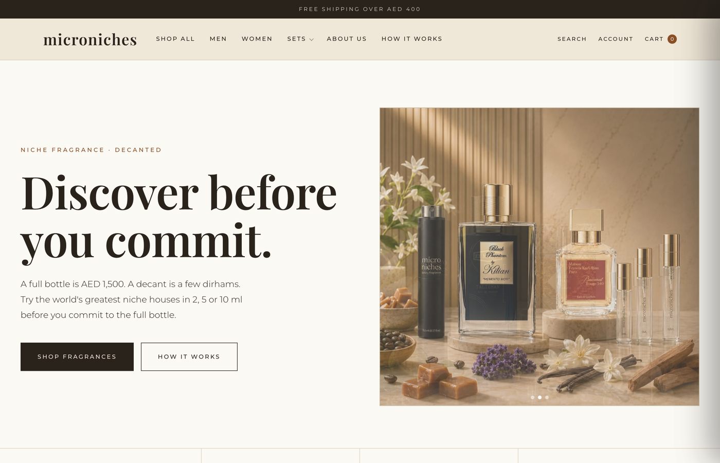 Microniches, a luxury fragrance store we designed and built